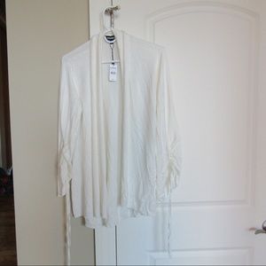SOLD Express Slouchy White Tie Sleeve Cardigan